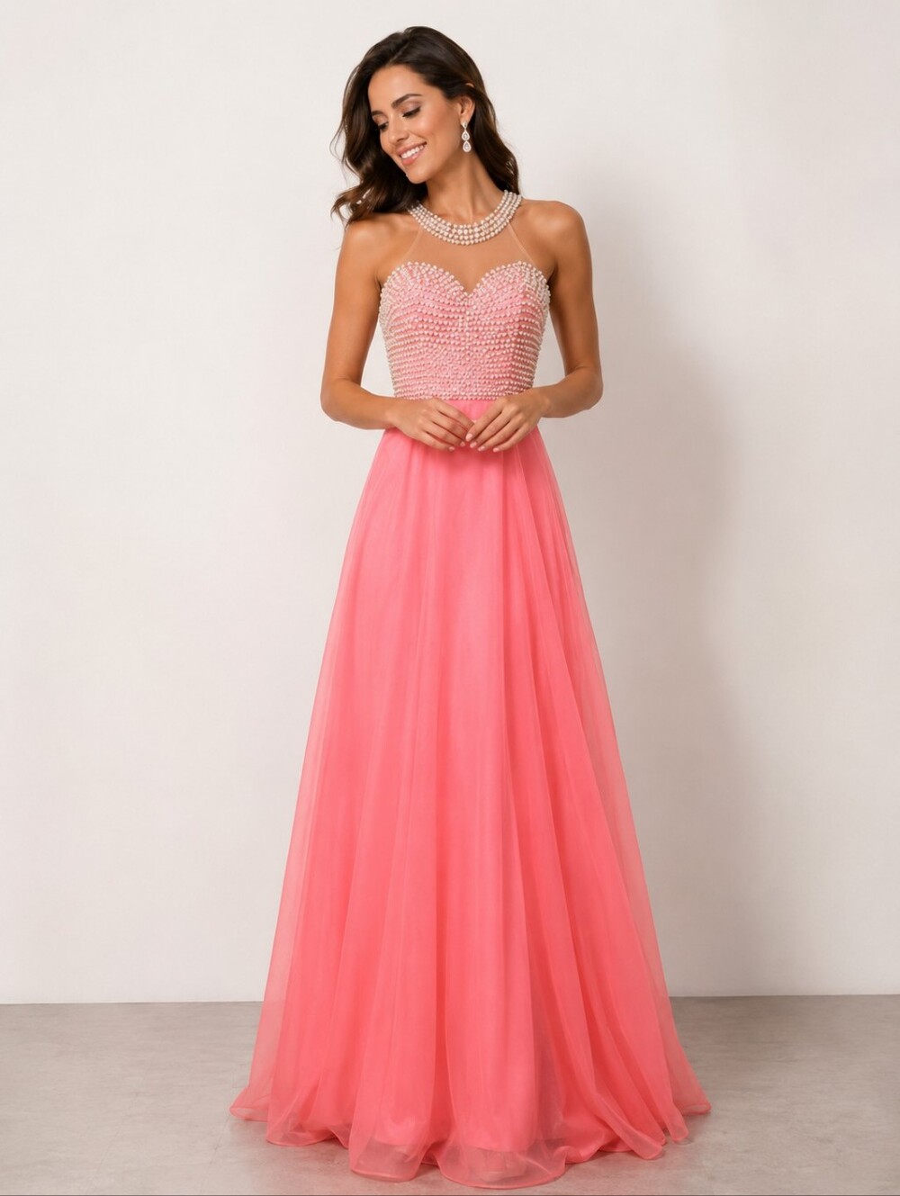 Cinderella Divine Halter Beaded Gown